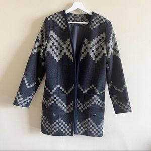 Pendleton Wool Blanket Coat Vintage Size M blue